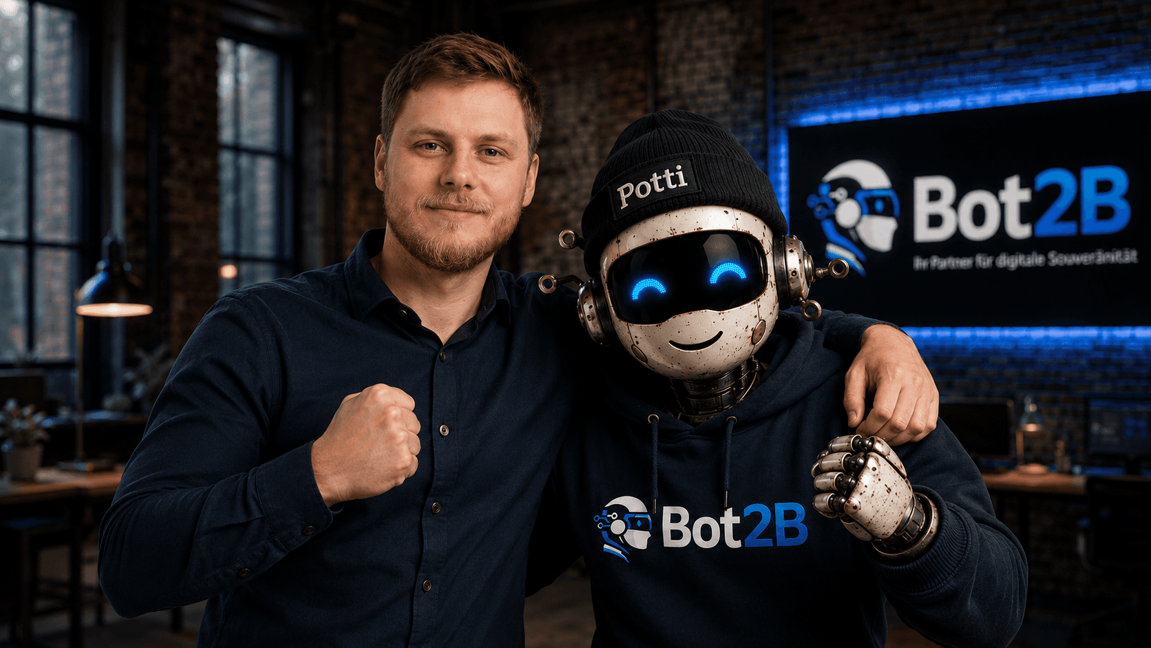 Jonas Rehr und Potti – das Bot2B Team